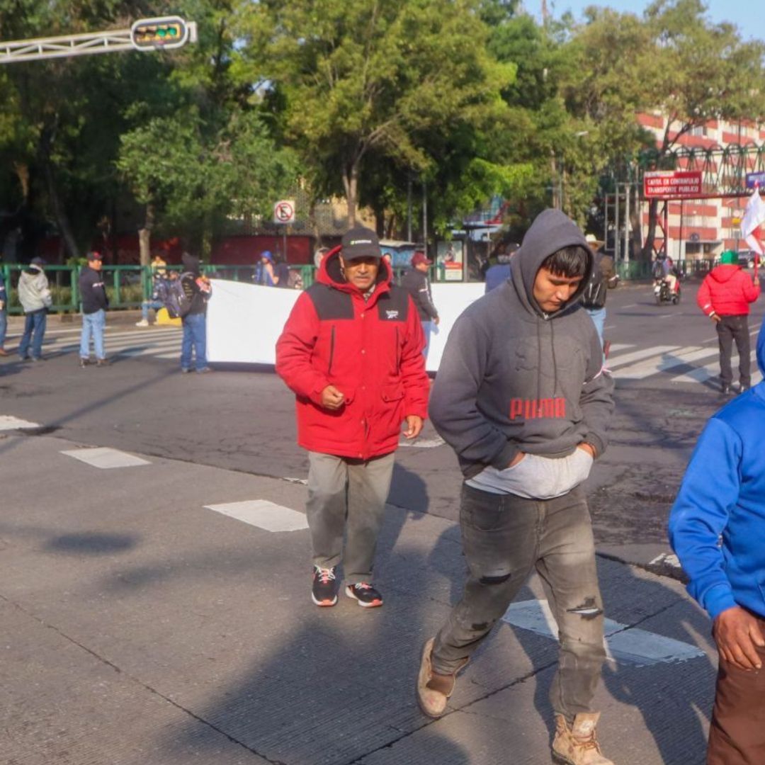 Bloqueo en calles de la Ciudad de México.
